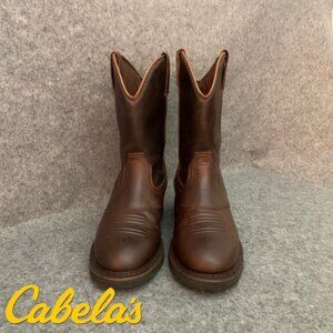 Cabela’s Men’s 11” Pinedale Brown Leather Pull Up Western Work Boots